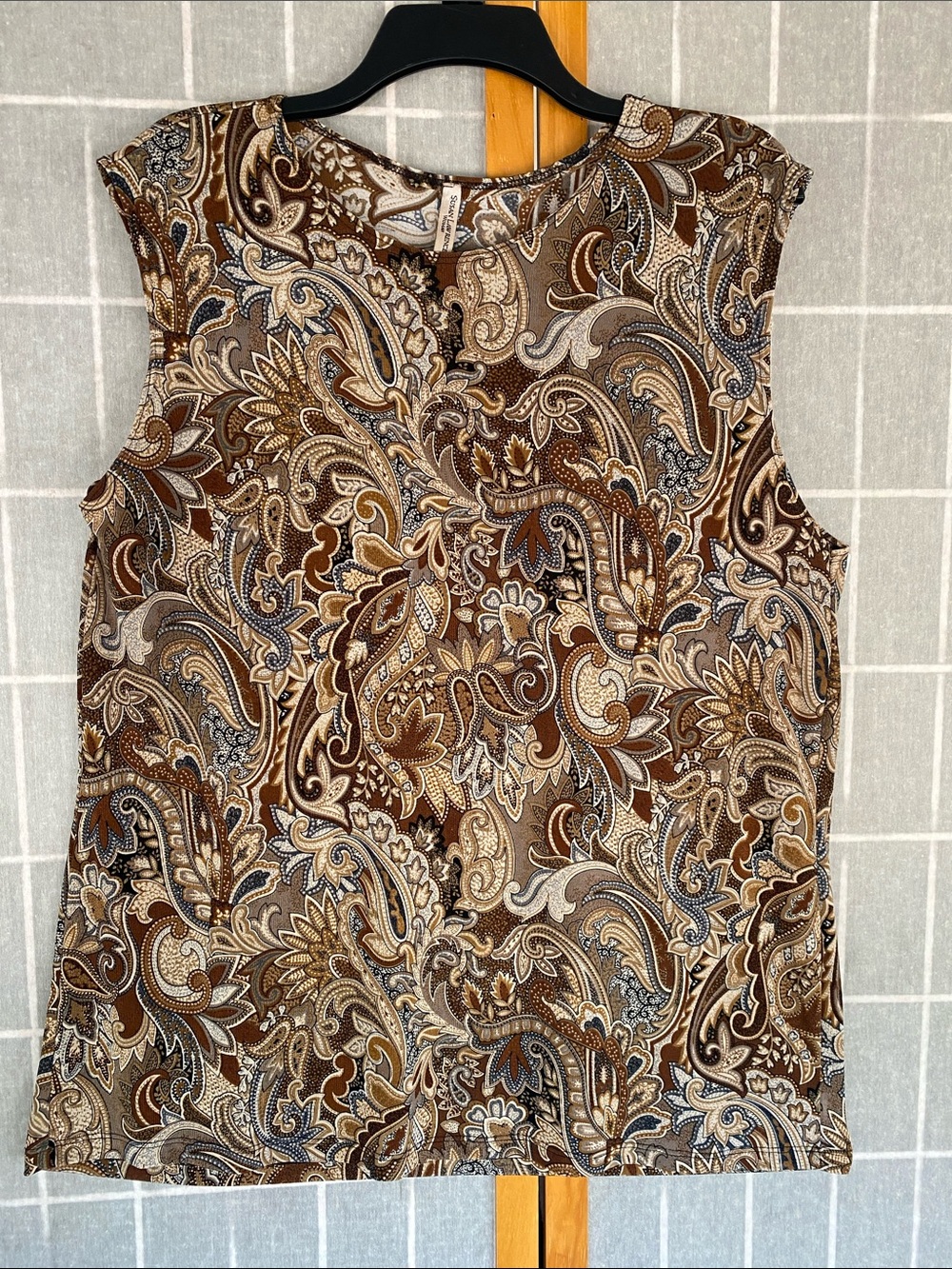 Susan Lawrence Brown Paisley Sleeveless Camisole